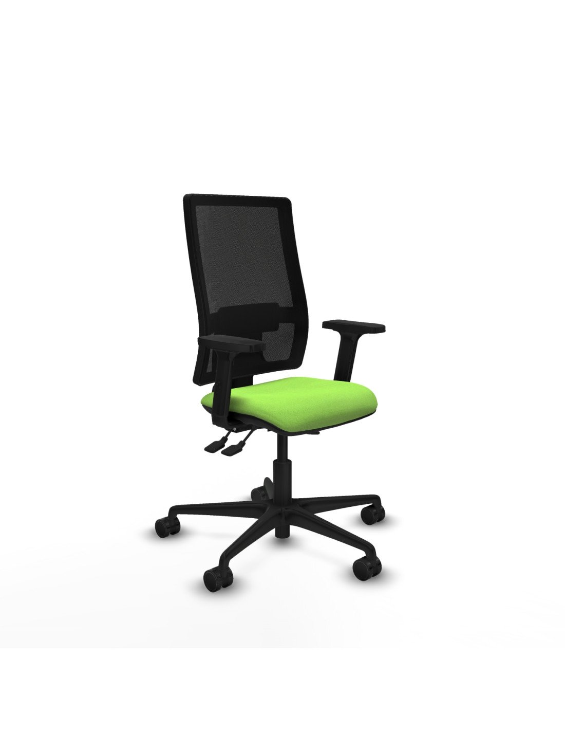 Piqueras y Crespo Bormate asincro malla negra bali pistacho brazos 2D base nailon  ruedas 65mm nailon