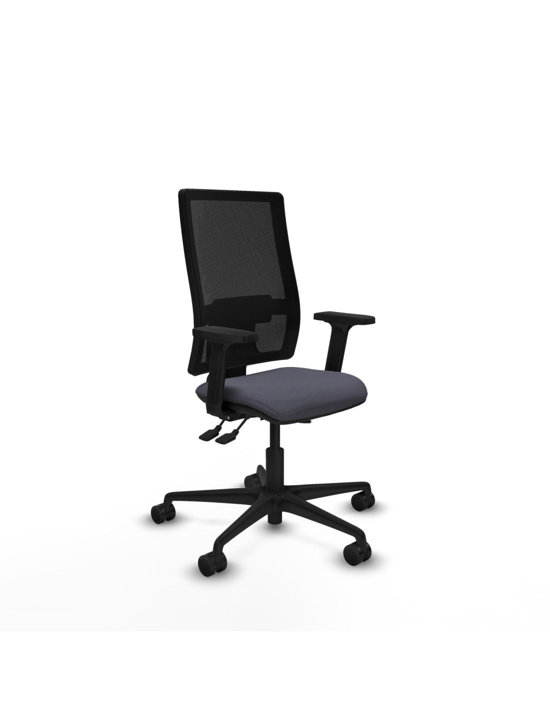 Piqueras y Crespo Bormate asincro malla negra bali gris oscuro brazos 2D base nailon  ruedas 65mm nailon