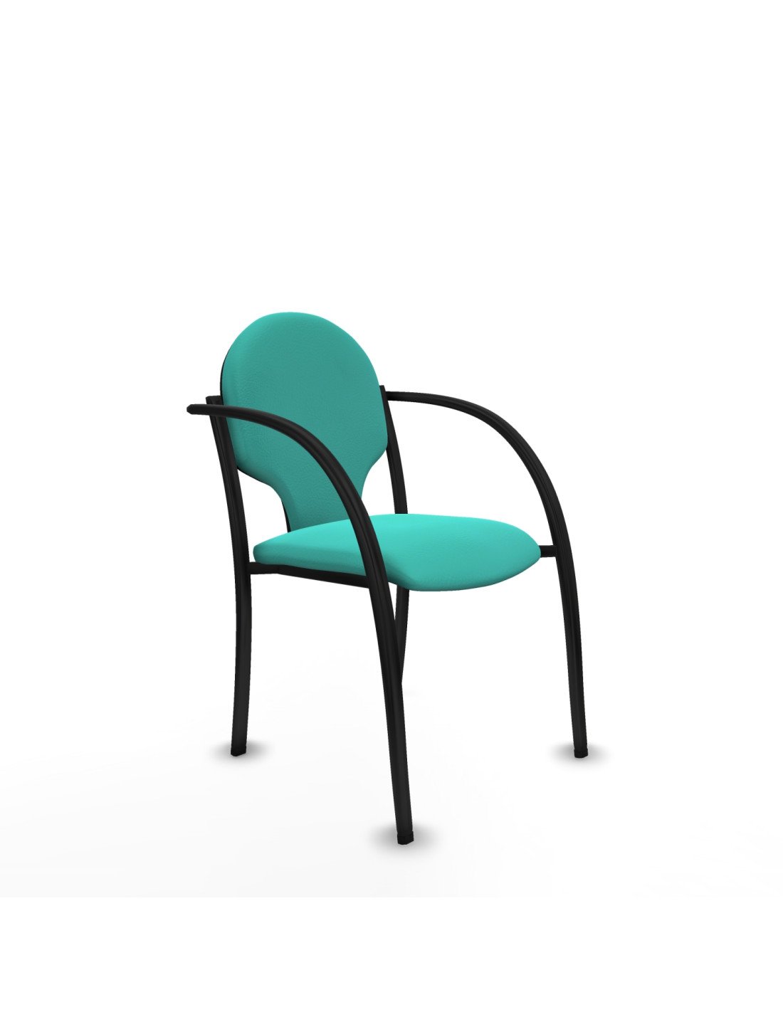 Piqueras y Crespo Pack 1 silla Hell?n chasis 4 patas negro similpiel turquesa