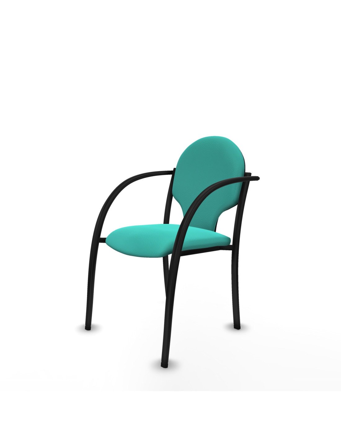 Piqueras y Crespo Pack 1 silla Hell?n chasis 4 patas negro similpiel turquesa