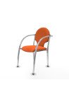 Piqueras y Crespo Pack 2 sillas Hell?n chasis 4 patas cromo bali naranja