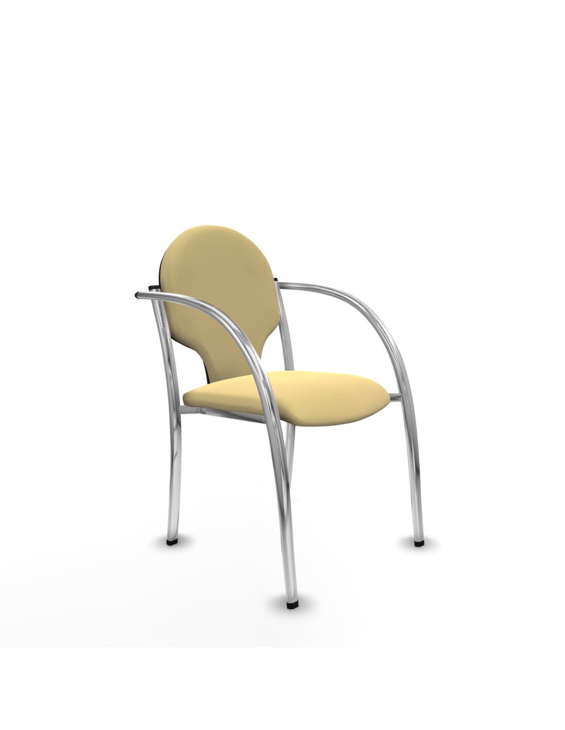 Piqueras y Crespo Pack 2 sillas Hell?n chasis 4 patas cromo similpiel crema