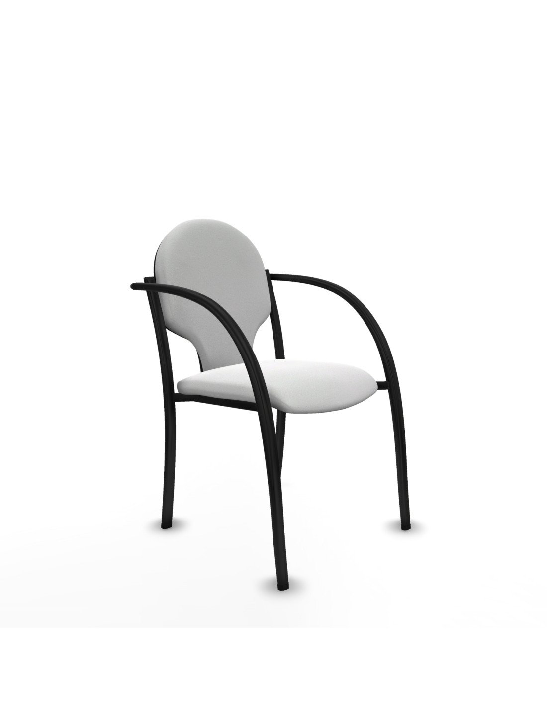 Piqueras y Crespo Pack 2 sillas Hell?n chasis 4 patas negro bali blanco