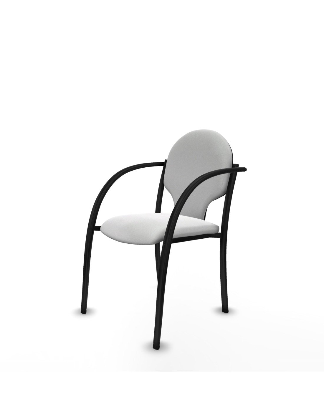 Piqueras y Crespo Pack 2 sillas Hell?n chasis 4 patas negro bali blanco