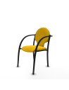 Piqueras y Crespo Pack 2 sillas Hell?n chasis 4 patas negro bali amarillo