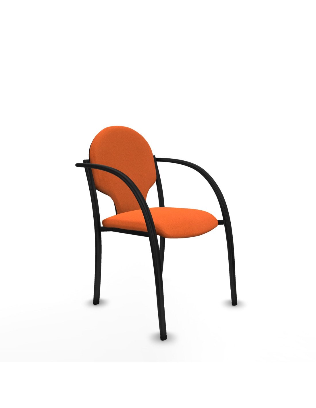 Piqueras y Crespo Pack 2 sillas Hell?n chasis 4 patas negro bali naranja