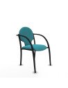 Piqueras y Crespo Pack 2 sillas Hell?n chasis 4 patas negro bali turquesa
