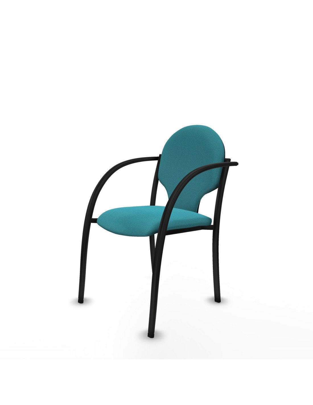 Piqueras y Crespo Pack 2 sillas Hell?n chasis 4 patas negro bali turquesa