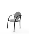 Piqueras y Crespo Pack 2 sillas Hell?n chasis 4 patas negro bali gris claro