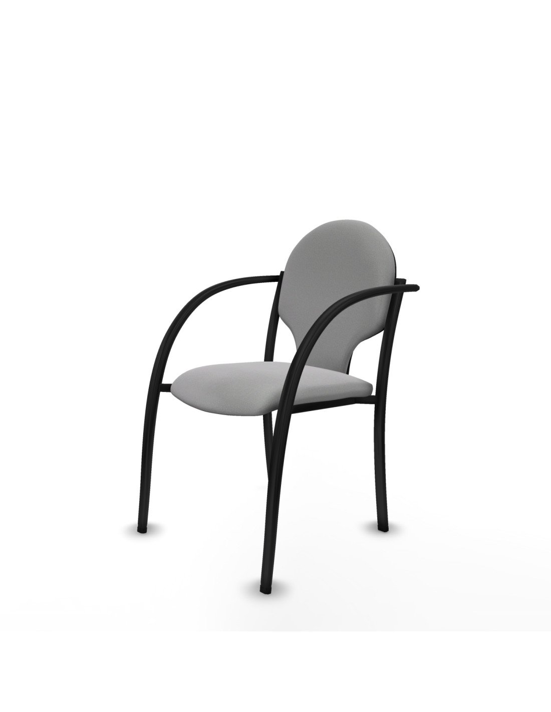 Piqueras y Crespo Pack 2 sillas Hell?n chasis 4 patas negro bali gris claro