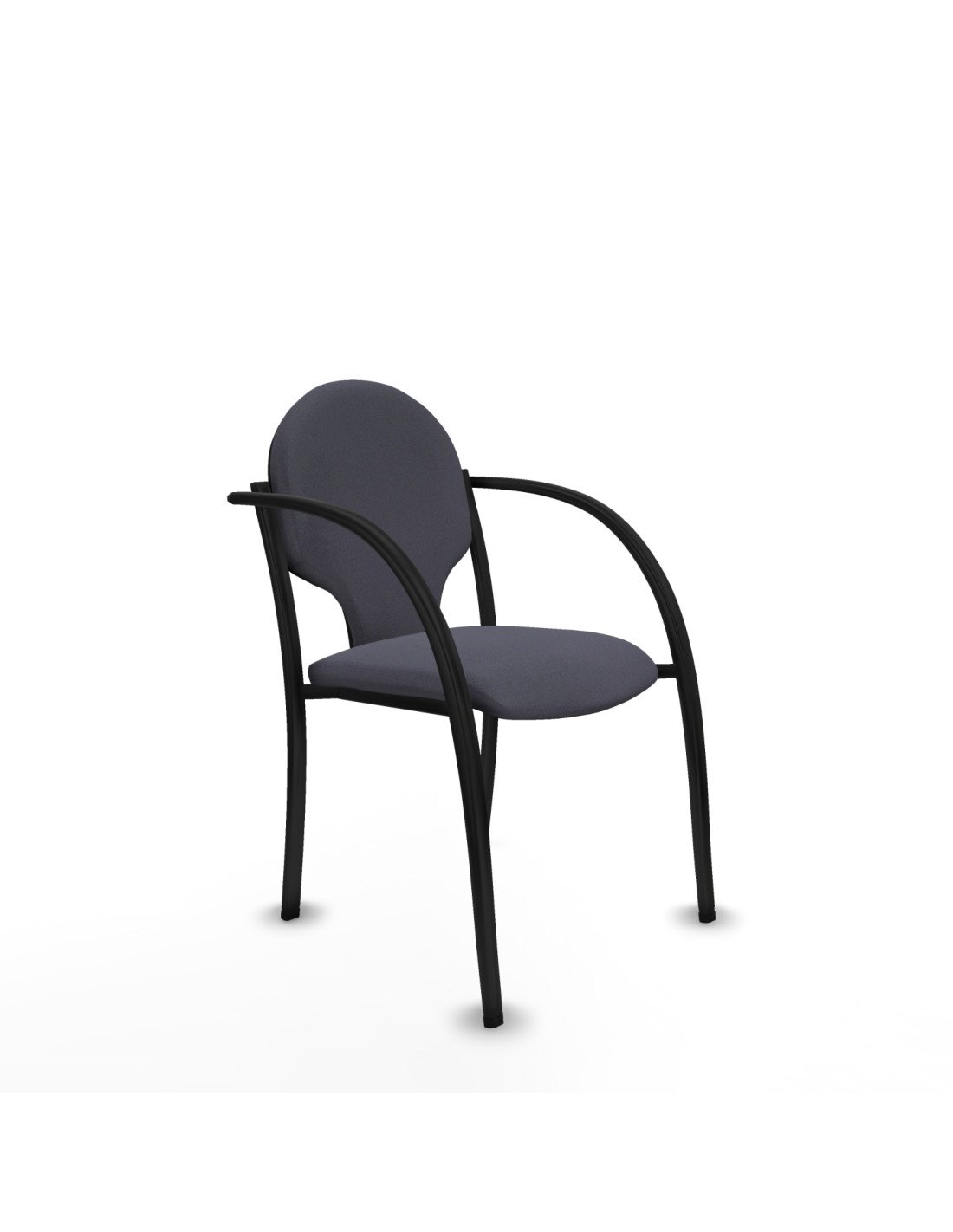 Piqueras y Crespo Pack 2 sillas Hell?n chasis 4 patas negro bali gris oscuro