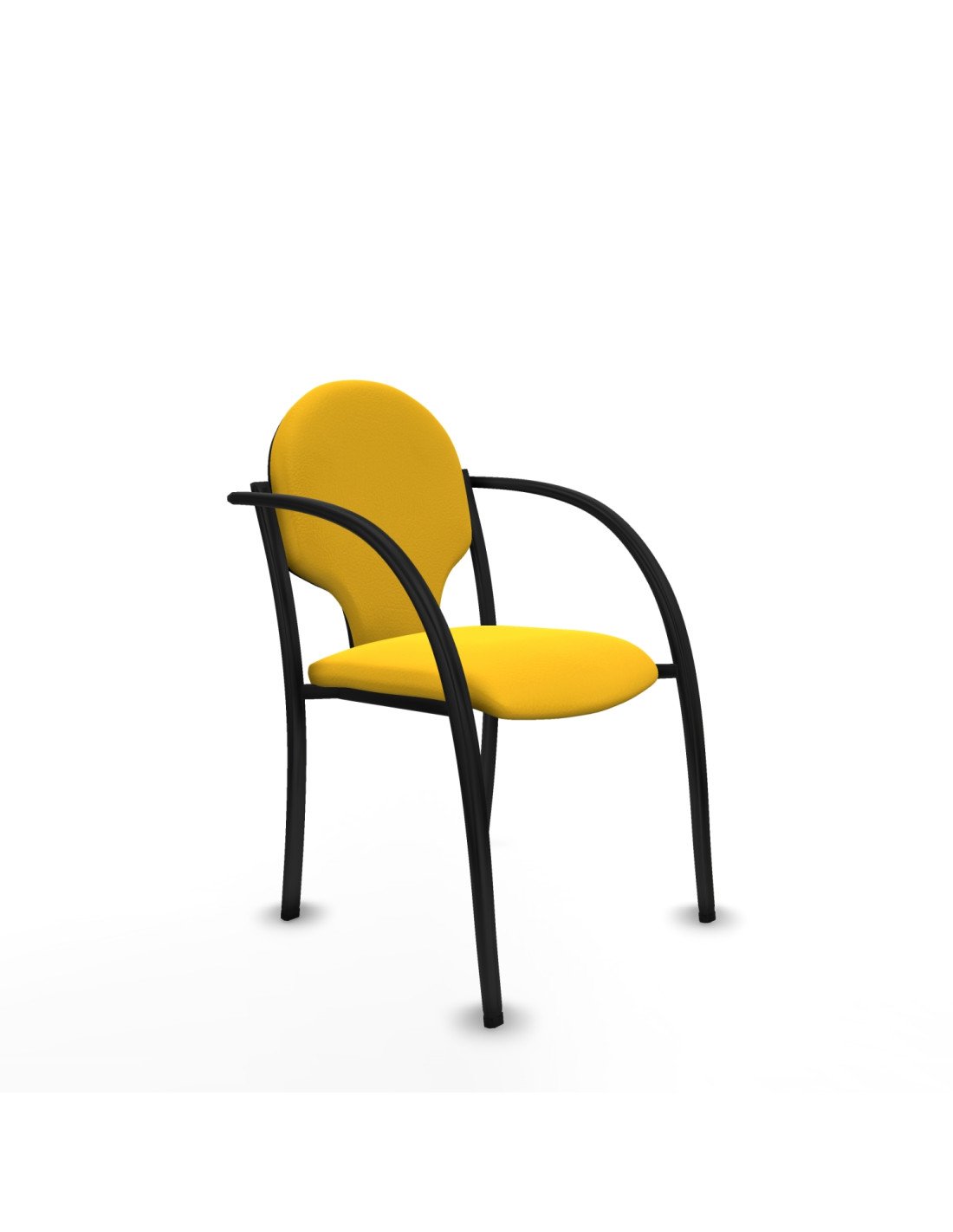 Piqueras y Crespo Pack 2 sillas Hell?n chasis 4 patas negro similpiel amarillo
