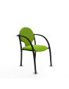 Piqueras y Crespo Pack 2 sillas Hell?n chasis 4 patas negro similpiel pistacho