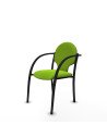 Piqueras y Crespo Pack 2 sillas Hell?n chasis 4 patas negro similpiel pistacho