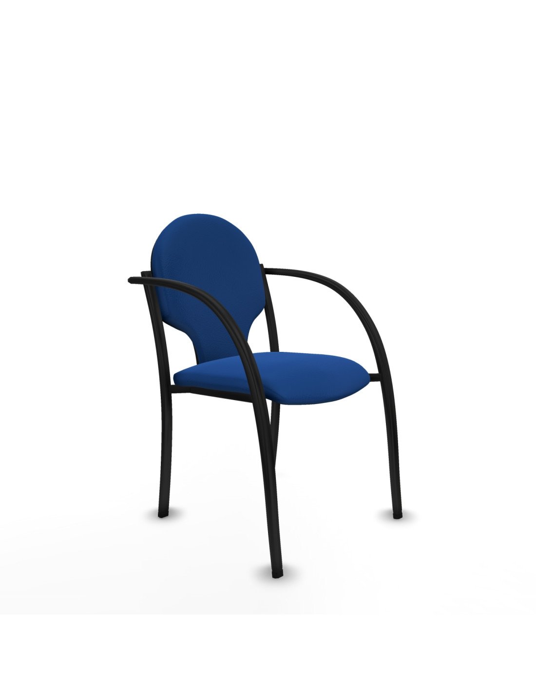 Piqueras y Crespo Pack 2 sillas Hell?n chasis 4 patas negro similpiel azul