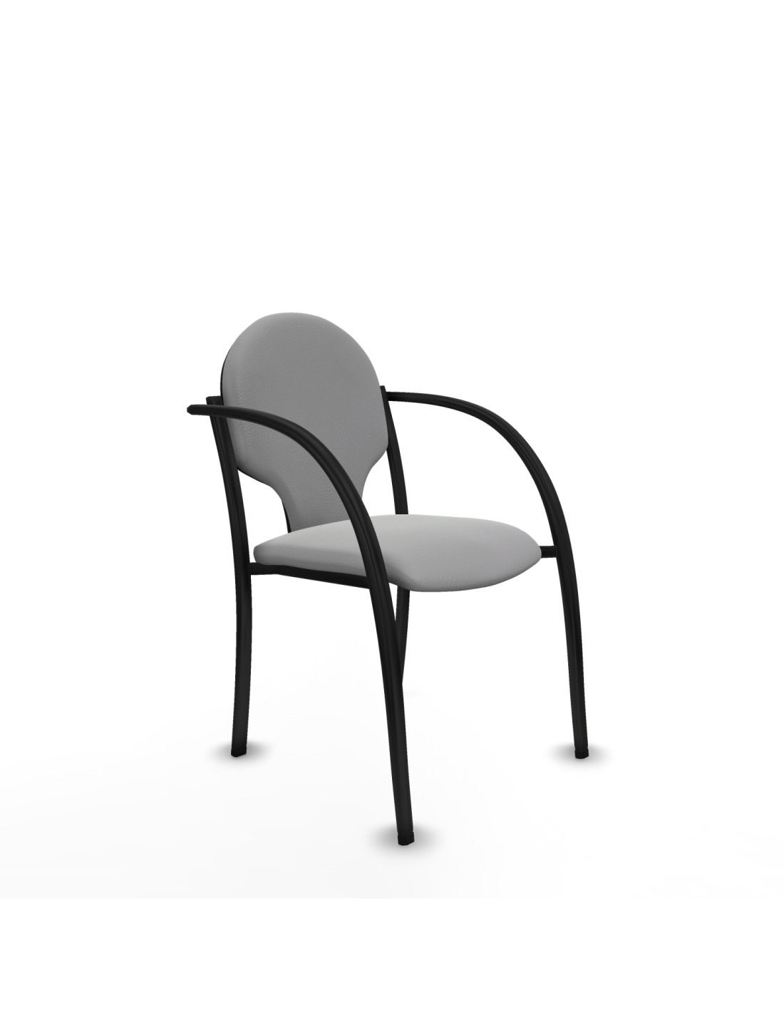 Piqueras y Crespo Pack 2 sillas Hell?n chasis 4 patas negro similpiel gris claro