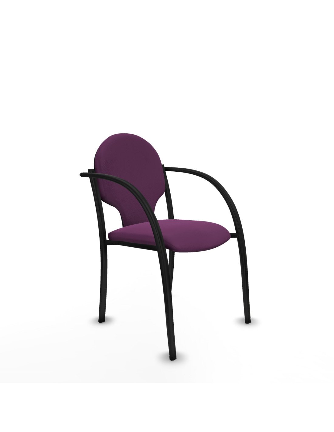 Piqueras y Crespo Pack 2 sillas Hell?n chasis 4 patas negro similpiel morado