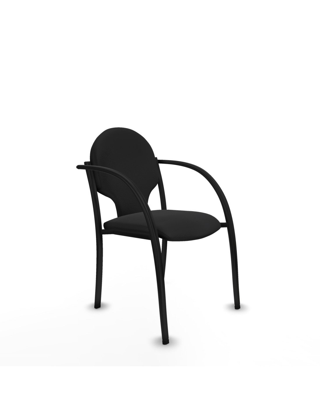 Piqueras y Crespo Pack 2 sillas Hell?n chasis 4 patas negro similpiel negro