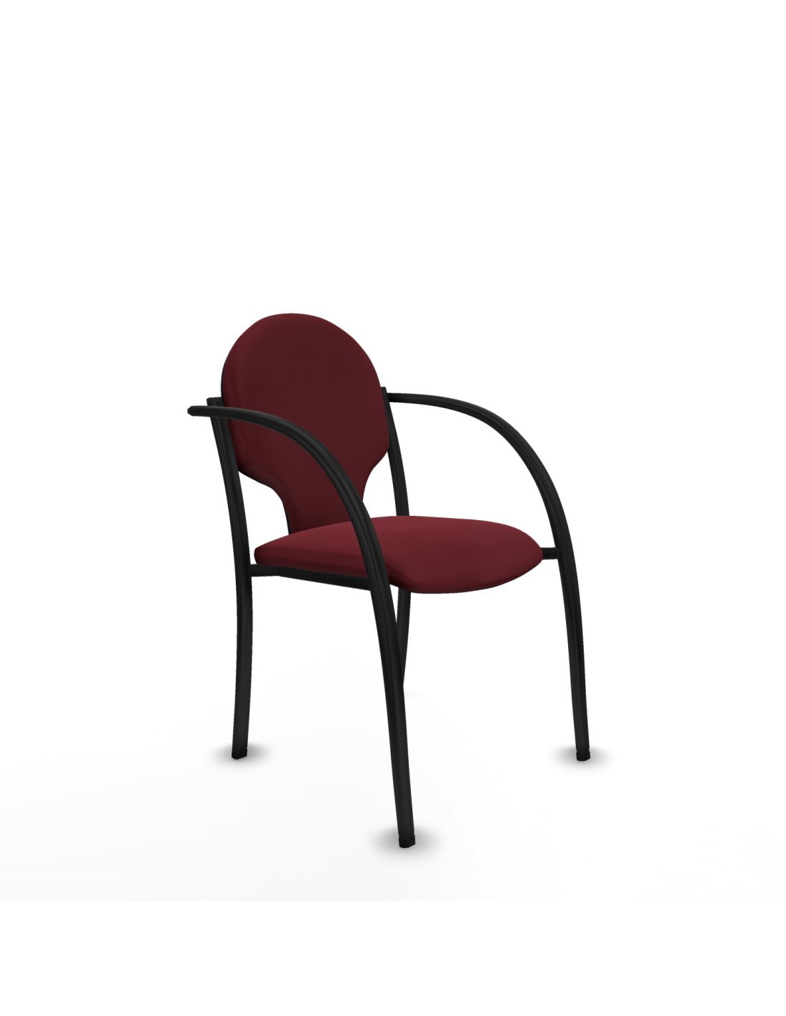 Piqueras y Crespo Pack 2 sillas Hell?n chasis 4 patas negro similpiel granate