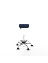 Piqueras y Crespo Tolosa giratorio similpiel azul marino base cromada ruedas engomadas 50mm aro cromado