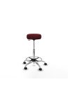 Piqueras y Crespo Tolosa giratorio similpiel granate base cromada ruedas engomadas 50mm aro cromado