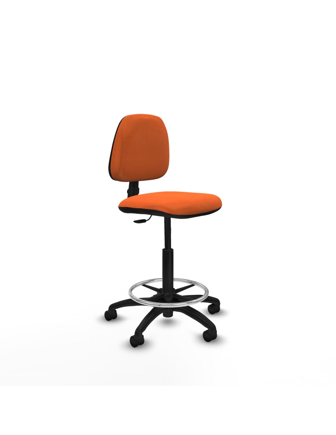 Piqueras y Crespo Taburete Isso CP bali naranja sin brazos base poliamida ruedas nailon 50mm