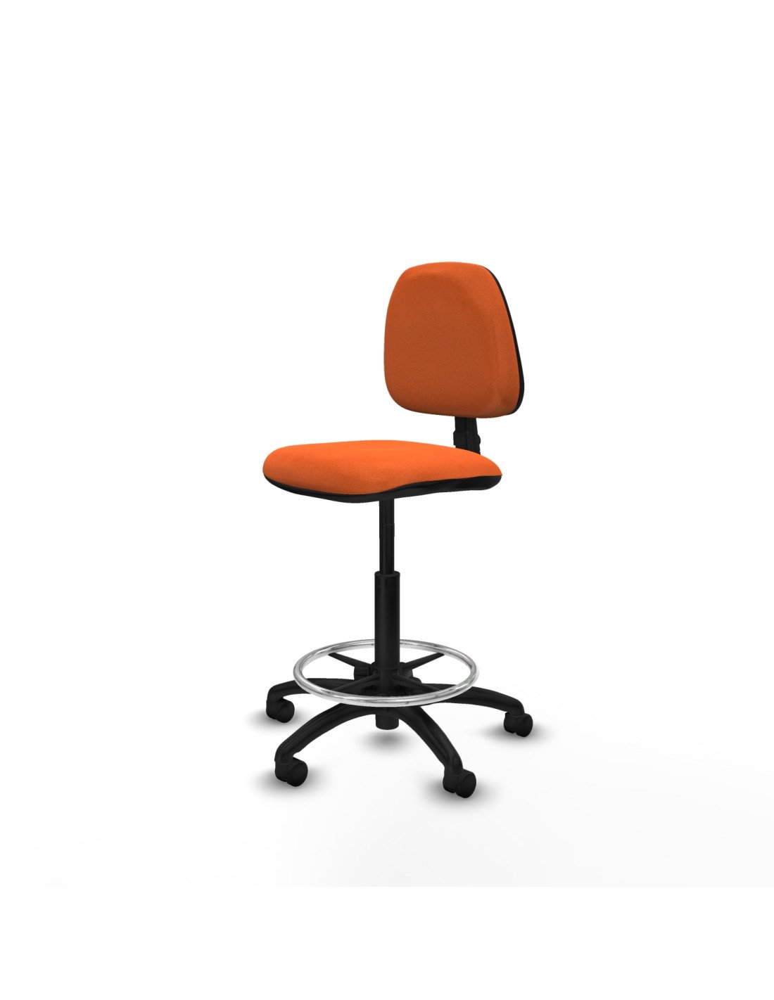 Piqueras y Crespo Taburete Isso CP bali naranja sin brazos base poliamida ruedas nailon 50mm