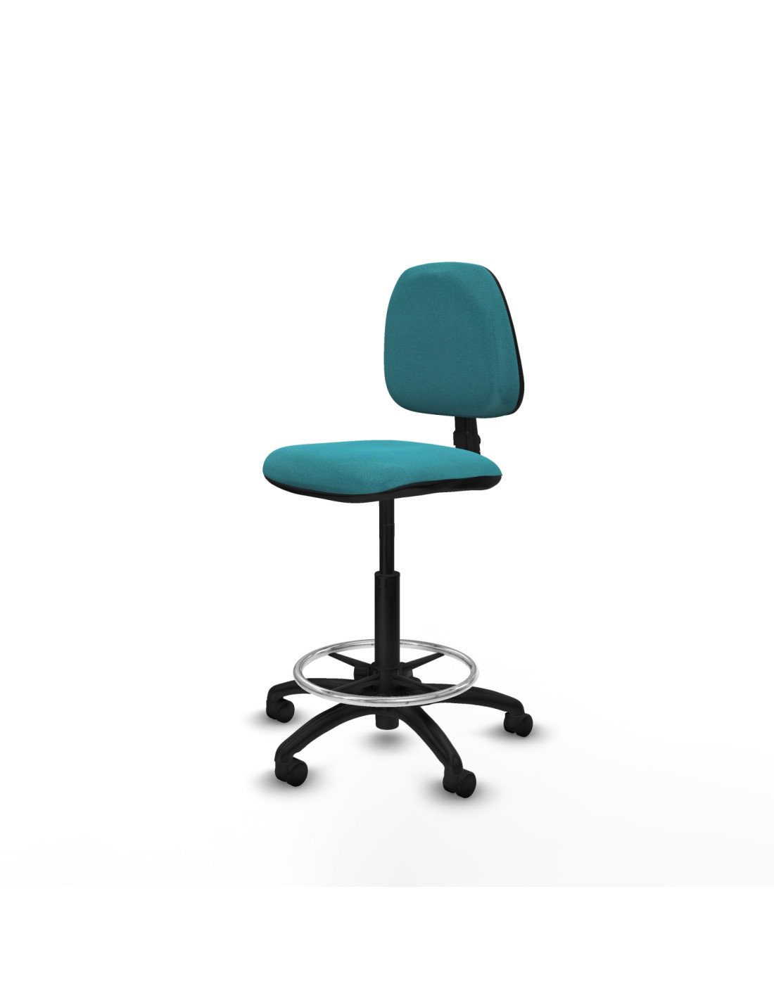 Piqueras y Crespo Taburete Isso CP bali turquesa sin brazos base poliamida ruedas nailon 50mm