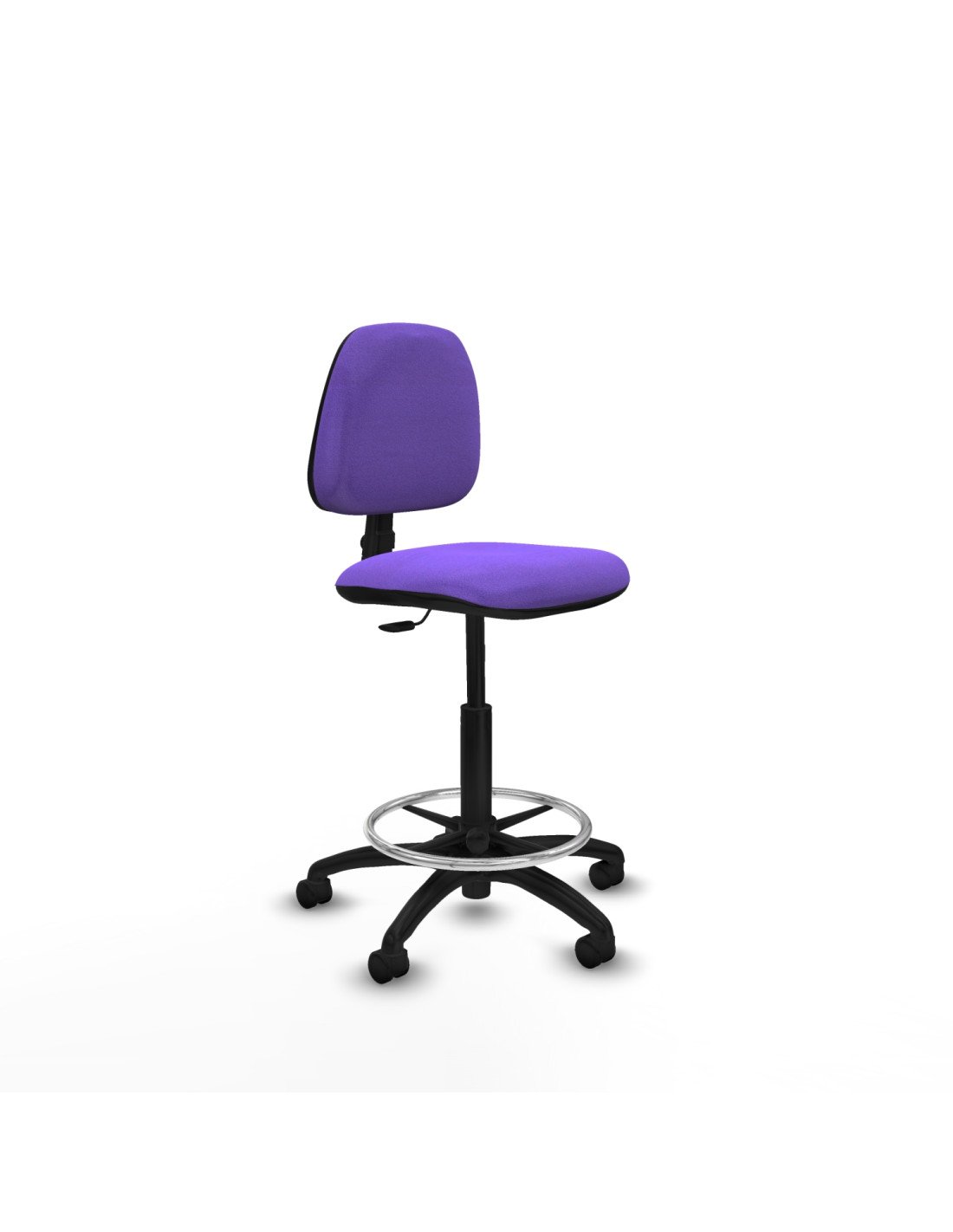 Piqueras y Crespo Taburete Isso CP bali lila sin brazos base poliamida ruedas nailon 50mm