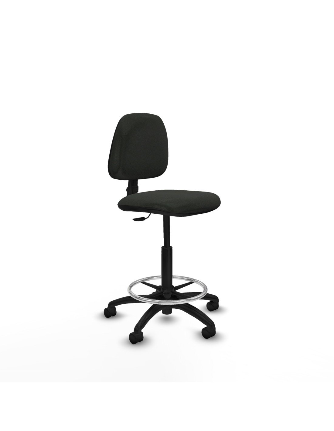 Piqueras y Crespo Taburete Isso CP bali negro sin brazos base poliamida ruedas nailon 50mm