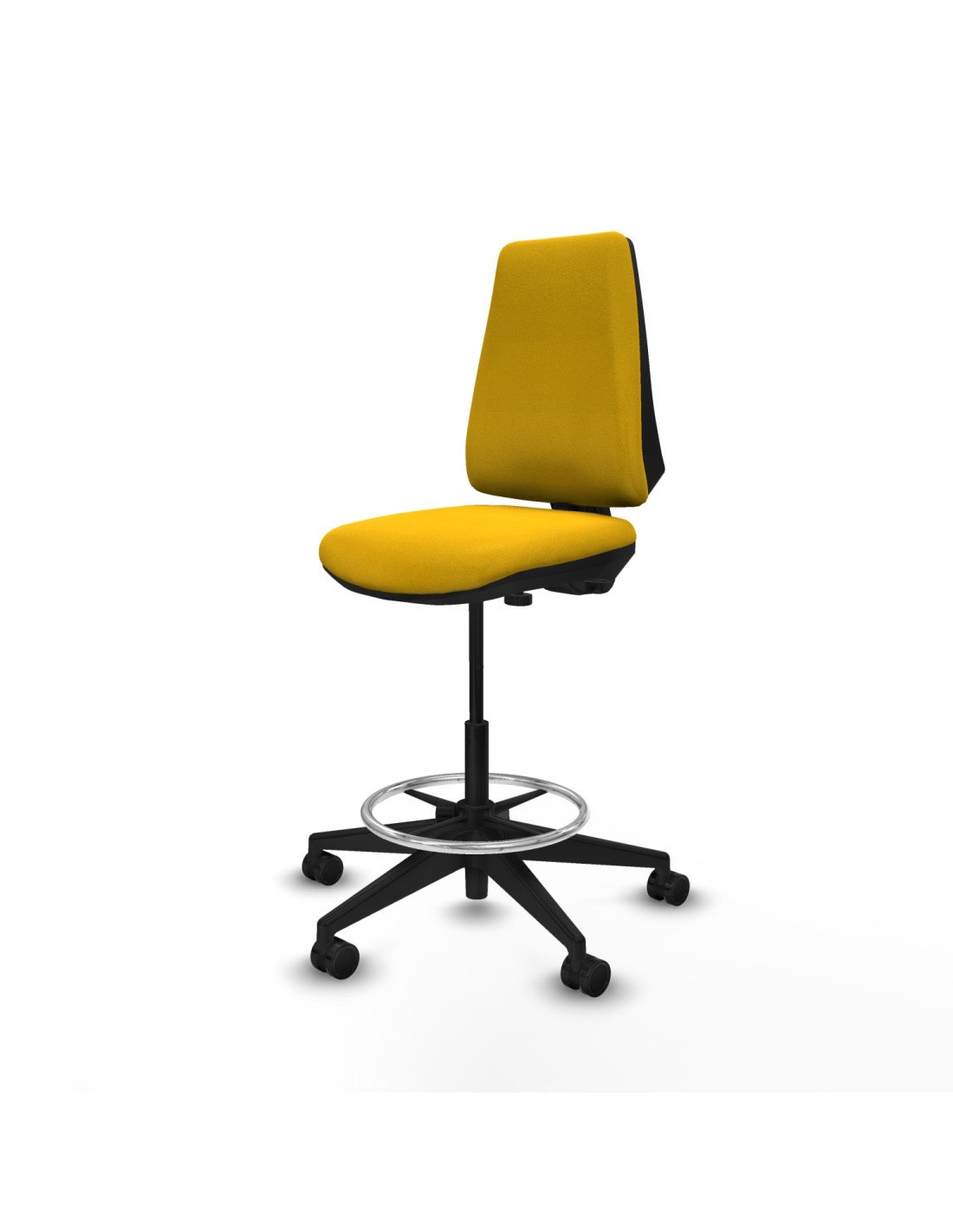 Piqueras y Crespo Taburete Elche CP bali amarillo base piramidal ruedas 65mm nailon