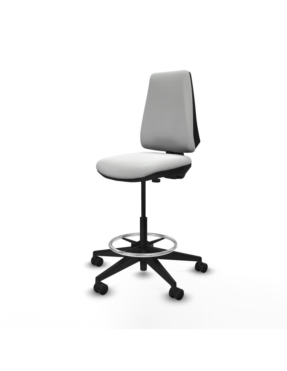 Piqueras y Crespo Taburete Elche CP bali blanco base piramidal ruedas 65mm nailon