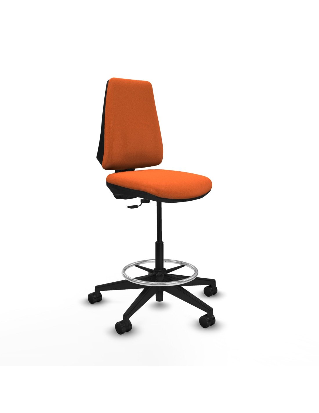 Piqueras y Crespo Taburete Elche CP bali naranja base piramidal ruedas 65mm nailon