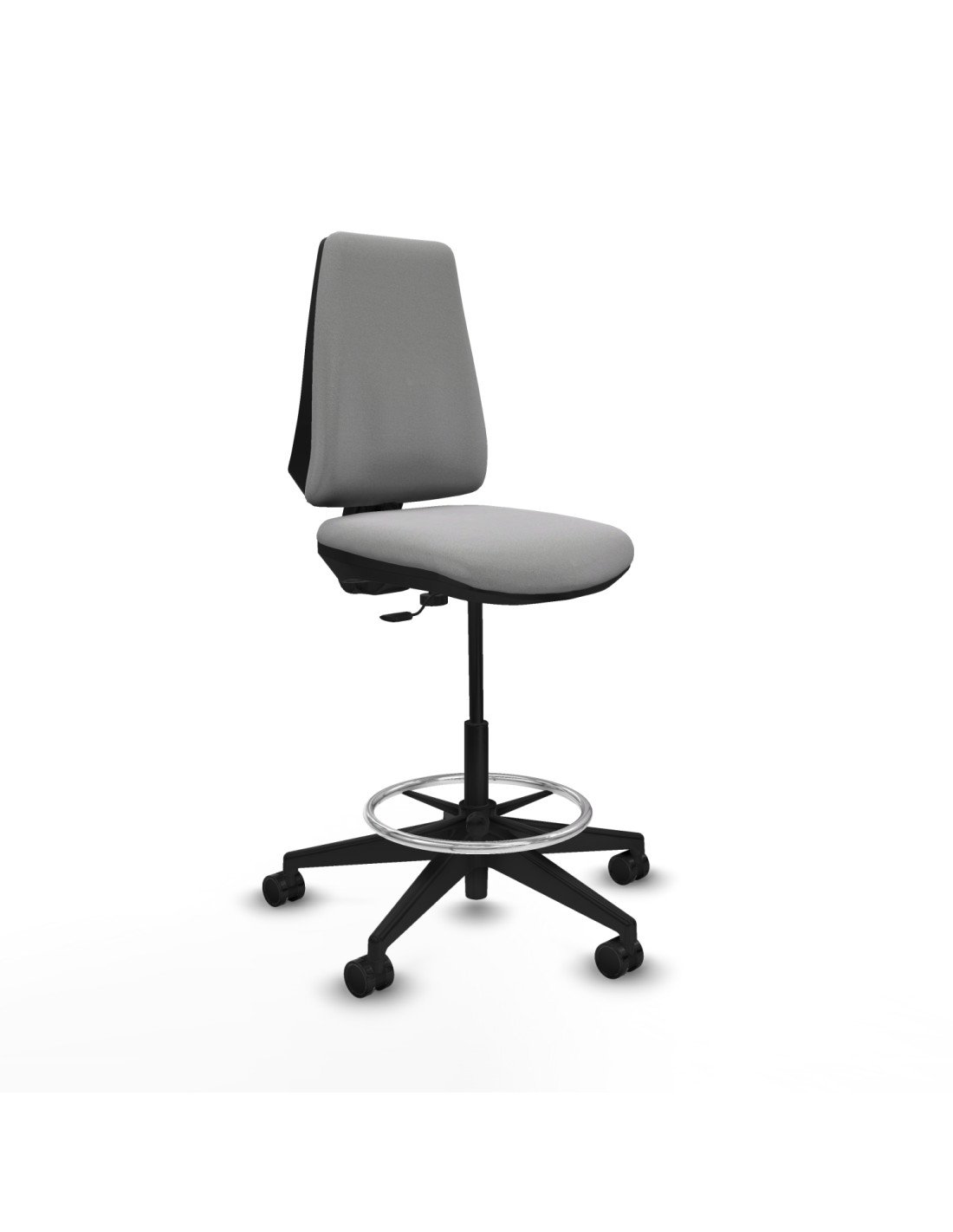 Piqueras y Crespo Taburete Elche CP bali gris claro base piramidal ruedas 65mm nailon