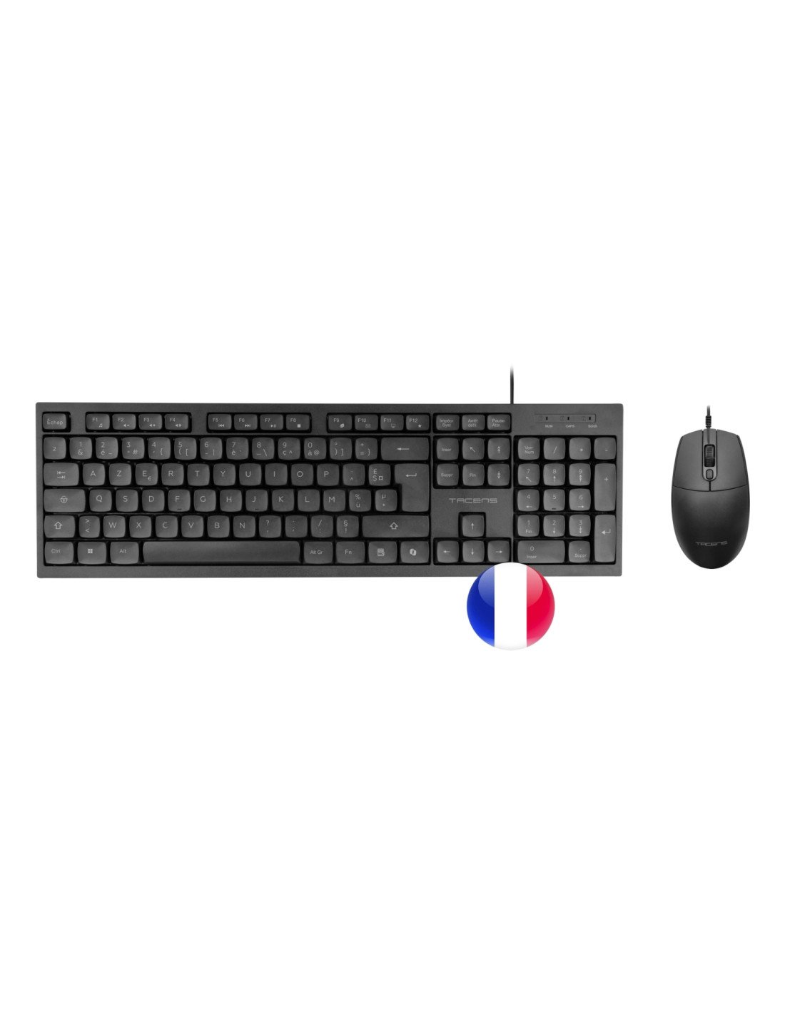 Tacens Anima ACP02FR teclado Ratón incluido Hogar / Oficina USB AZERTY Francés Negro