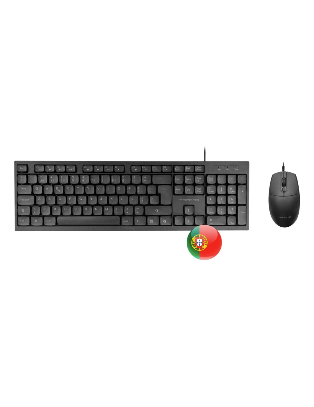 Tacens Anima ACP02PT teclado Ratón incluido Hogar / Oficina USB QWERTY Portugués Negro