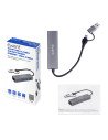 Ewent EW1159 hub de interfaz USB 3.2 Gen 1 (3.1 Gen 1) Type-A + Type-C 5000 Mbit/s Gris