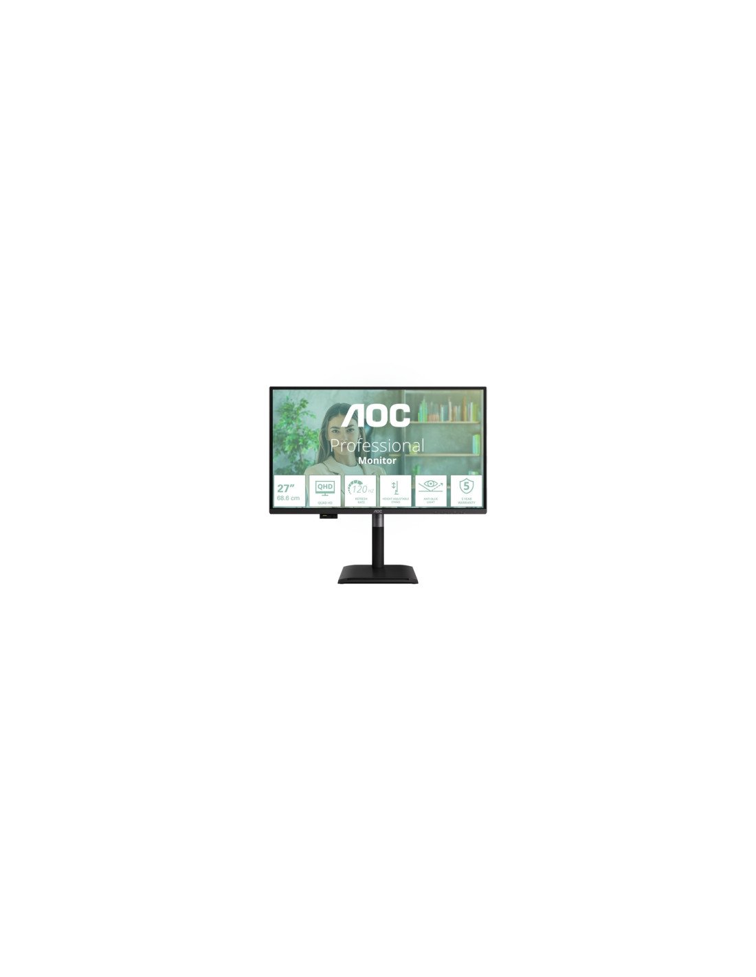 AOC Q27P4U pantalla para PC 68,6 cm (27") 2560 x 1440 Pixeles Wide Quad HD Negro
