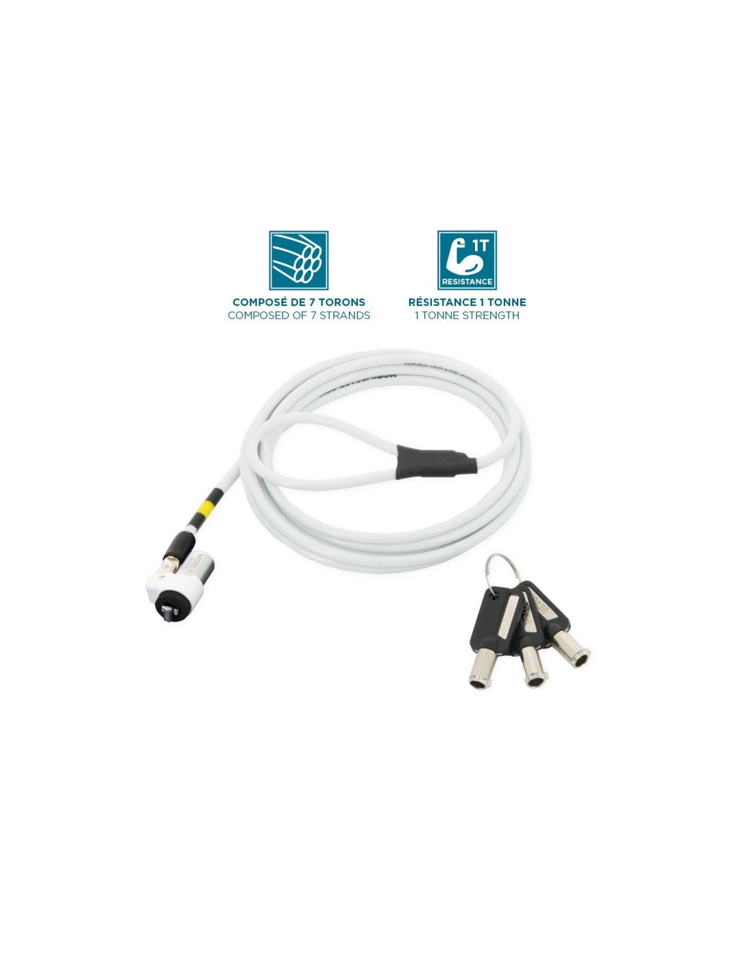 Mobilis 001325 cable antirrobo Blanco 1,8 m