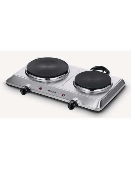 Severin DK 1014 hobs Acero inoxidable Encimera 45.5 cm Hornillo eléctrico / Placa eléctrica 2 zona(s)