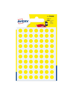 Avery PSA08J etiqueta autoadhesiva Círculo Permanente Amarillo 420 pieza(s)