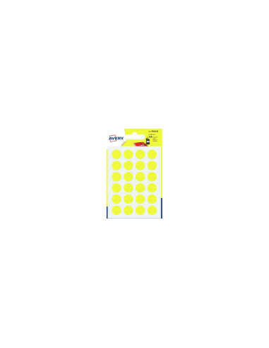 Avery PSA15J etiqueta autoadhesiva Alrededor Permanente Amarillo 168 pieza(s)