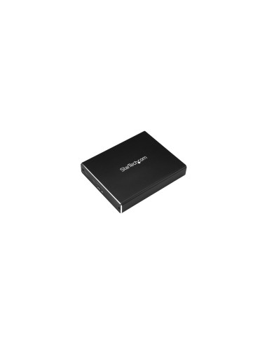 StarTech.com Caja de Dos BahÍ­as M.2 NGFF - USB 3.1 (10Gbps) - RAID - Caja Externa USB-C y USB-A de Aluminio - Negro