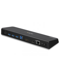 StarTech.com Replicador de Puertos Universal USB 3.0 para Portátil - Base Docking Station DisplayPort HDMI 4K con Ethernet - Hub 2