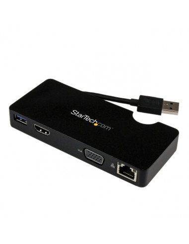 StarTech.com Replicador de Puertos USB 3.0 de Viajes con HDMI o VGA -
