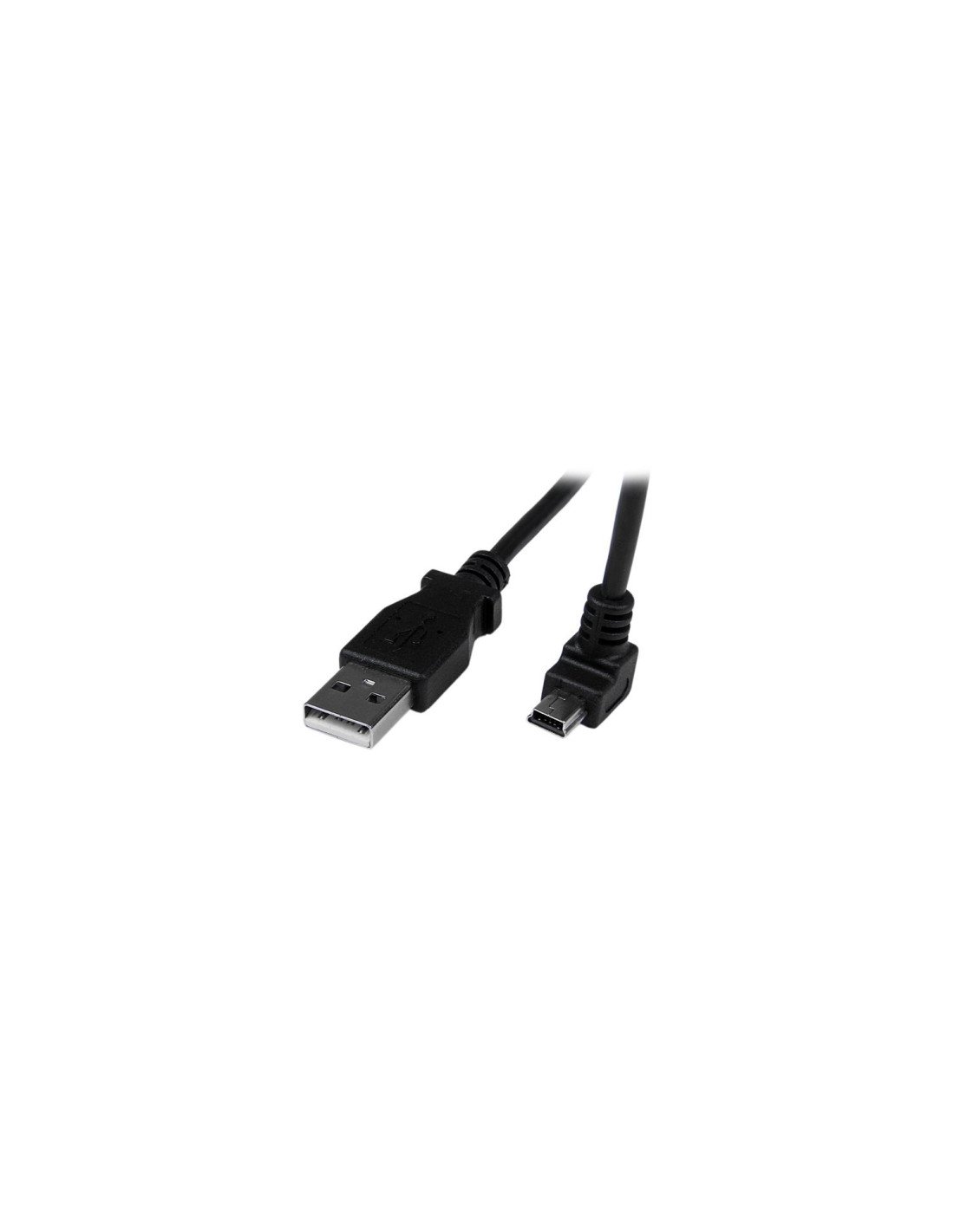 StarTech.com Cable Adaptador USB 2.0 2m USB A Macho a Mini USB B Macho Acodado en Íngulo hacia Abajo negro