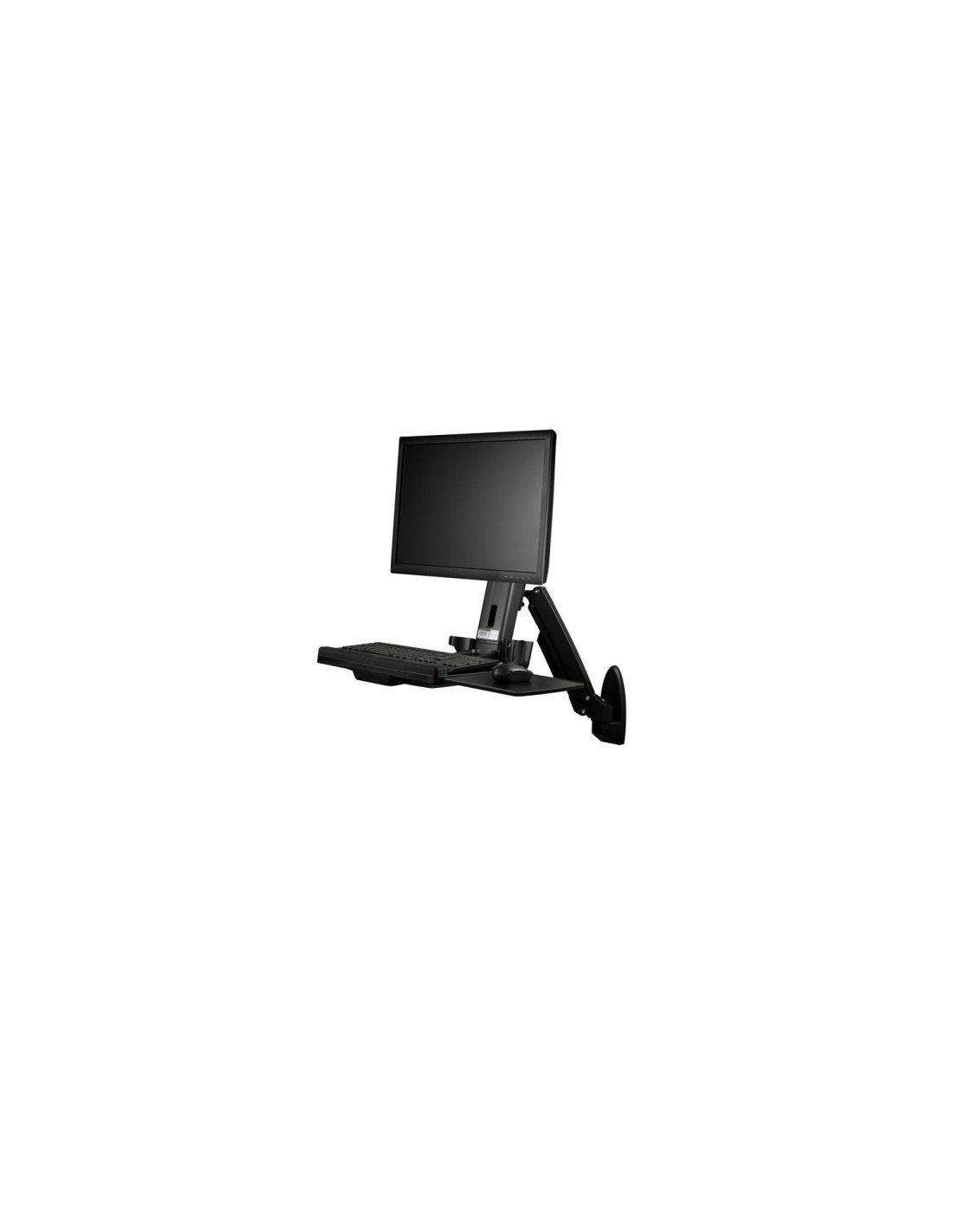 StarTech.com Estación de Trabajo de Pie y Sentado para Montaje en Pared - Para Un Monitor de hasta 24 Pulgadas - Escritorio Ergo