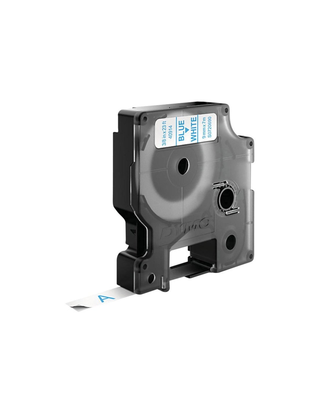 Dymo D1 Etiquetas estandar azul sobre blanco 9mm x 7m poliester