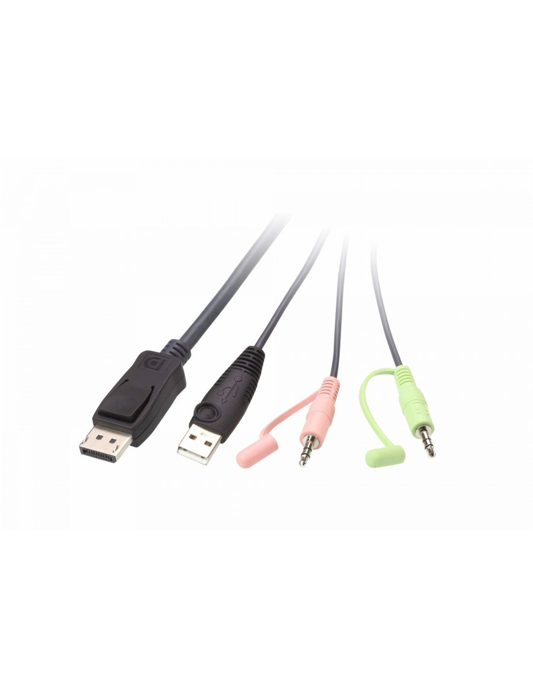 Aten Switch KVM formato cable DisplayPort USB de 2 puertos selector remoto de puerto