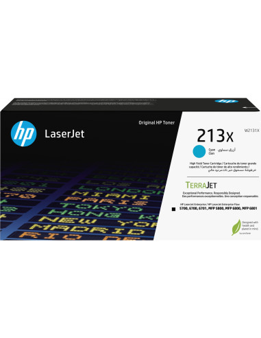 HP Cartucho de tóner Original LaserJet 213X de alto rendimiento cian
